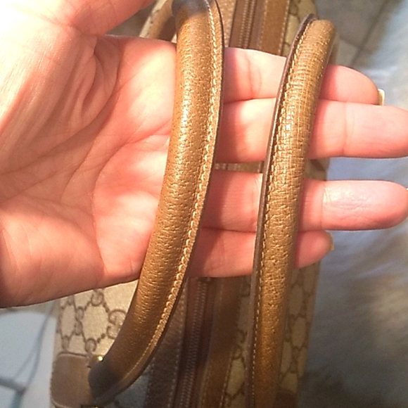 RARE GUCCI~GG~ HANDBAG with SHOULDER STRAP~BROWN - Picture 11 of 15